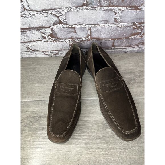 Bruno Magli Brown Suede Leather Loafers Slip On Dress Shoes Men Sz 11.5M US/45EU main image 10